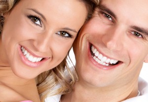 smiling couple white teeth