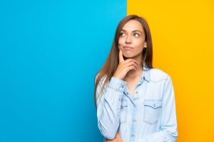 woman thinking about oral hygiene